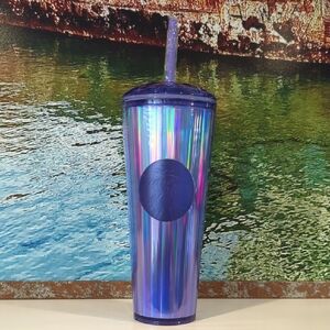 Starbucks Periwinkle Kaleidoscope Cup W/ Domed Ridged Geodesic Lid- 24 oz
